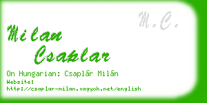 milan csaplar business card